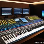 사운드 아트 프로젝트를 위한 기술적 요구사항 - A professional sound art studio setup featuring a variety of microphones including condenser and dyn...