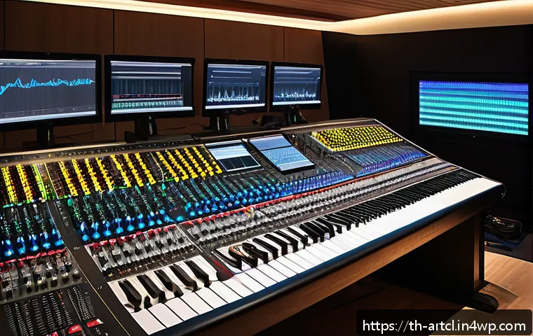 사운드 아트 프로젝트를 위한 기술적 요구사항 - A professional sound art studio setup featuring a variety of microphones including condenser and dyn...